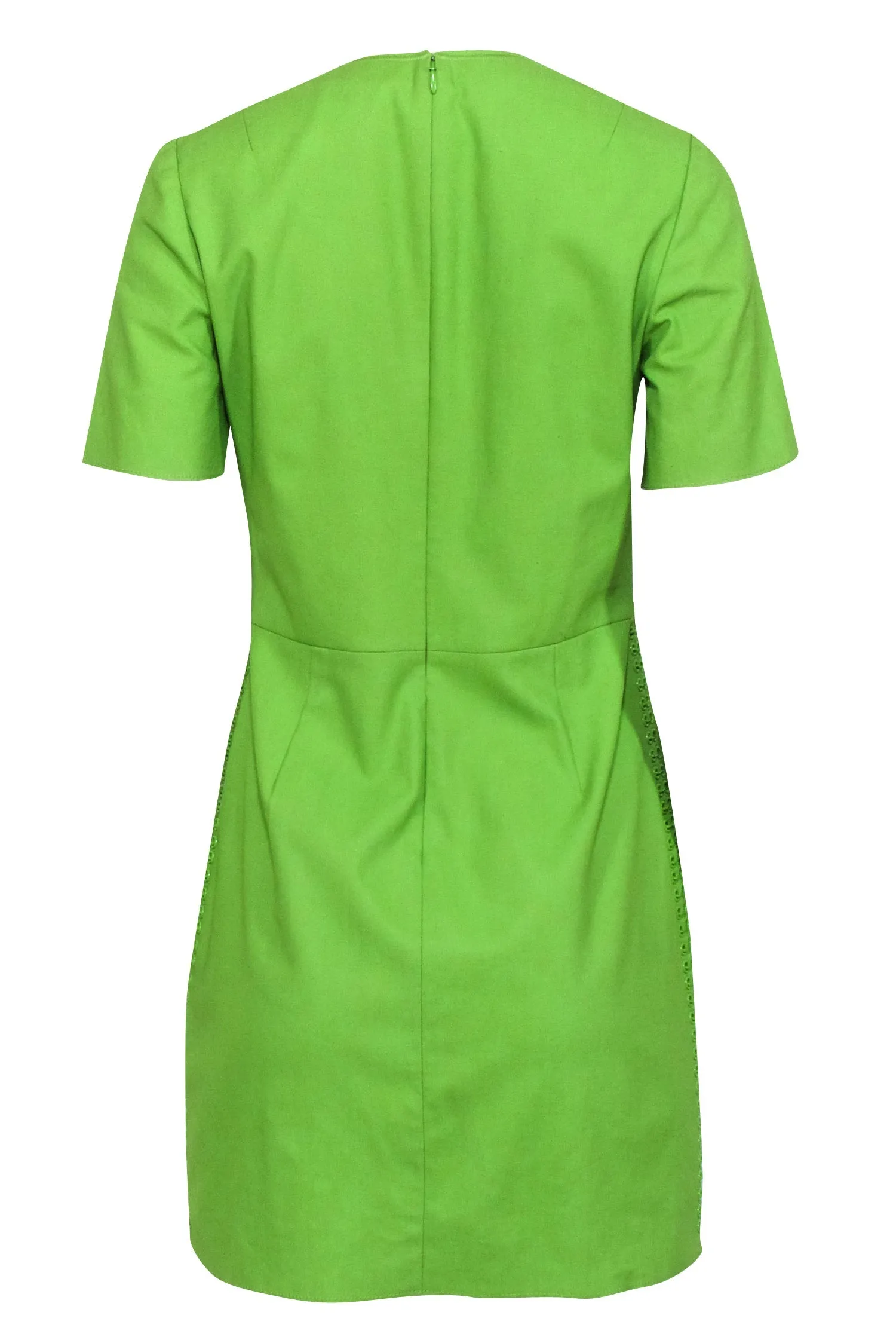 3.1 Phillip Lim - Lime Green Grommet Trim Short Sleeve Dress Sz 6