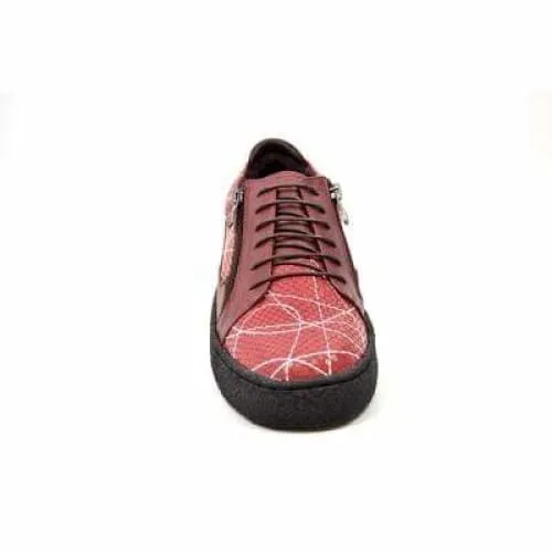 British Walkers Men's Red Snake Skin Leather w Linear Design