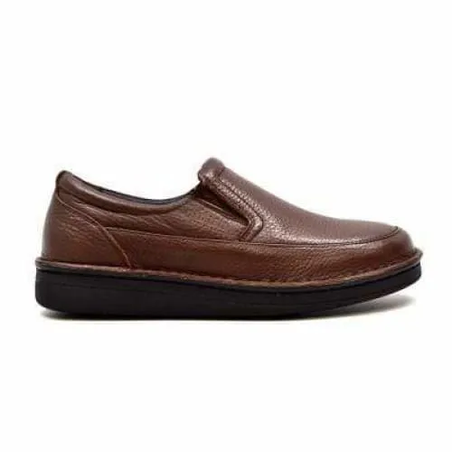 British Walkers Nottingham Men's Brown Leather Casual Slip On Shoes