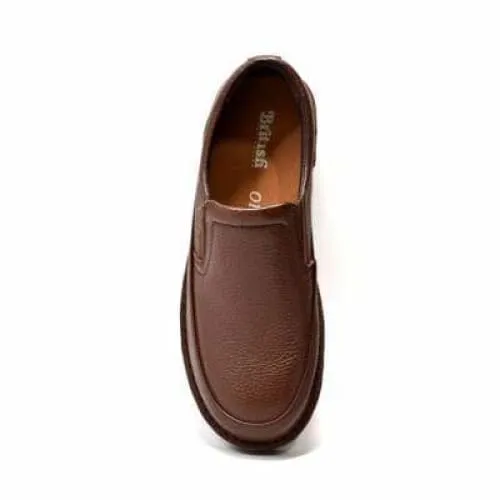 British Walkers Nottingham Men's Brown Leather Casual Slip On Shoes