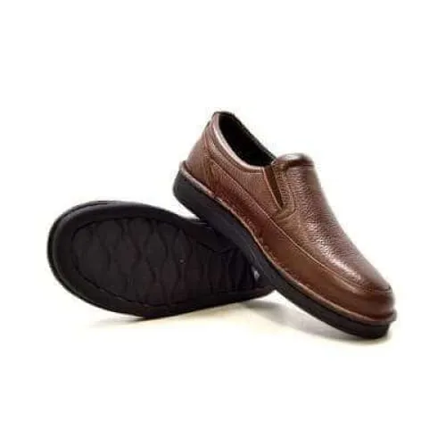 British Walkers Nottingham Men's Brown Leather Casual Slip On Shoes