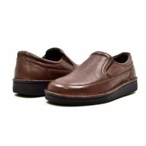 British Walkers Nottingham Men's Brown Leather Casual Slip On Shoes