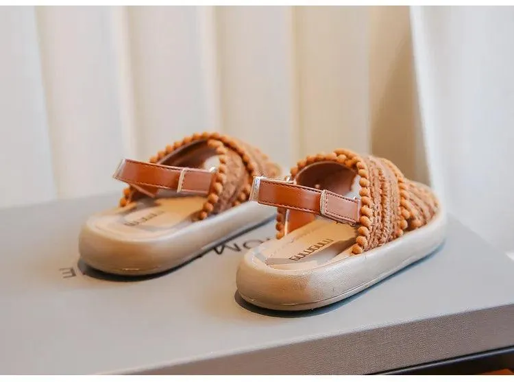 Children's Casual Shoes: Cross Pattern Sandals for Girls - TSS304