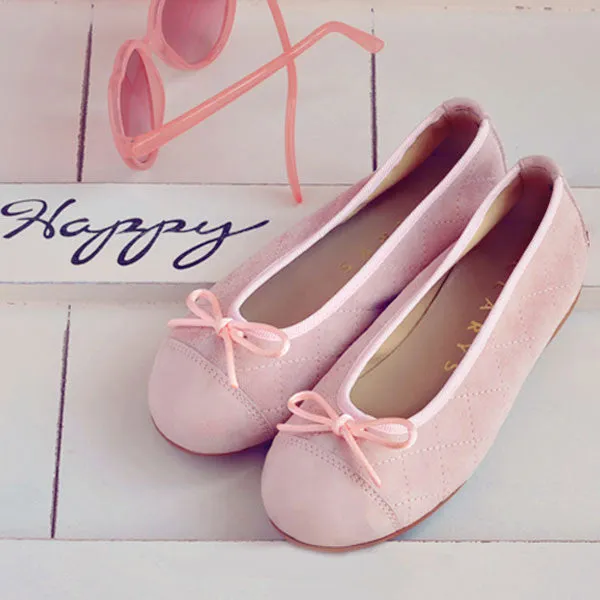 Clarys Girls Blush Pink Suede Ballerina