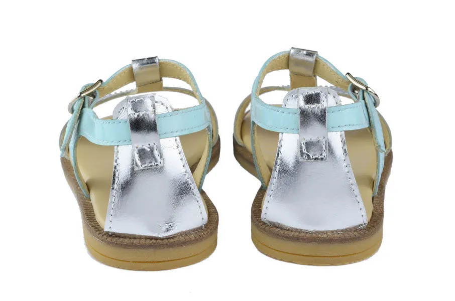 Clarys Girls Light Blue & Silver Sandal