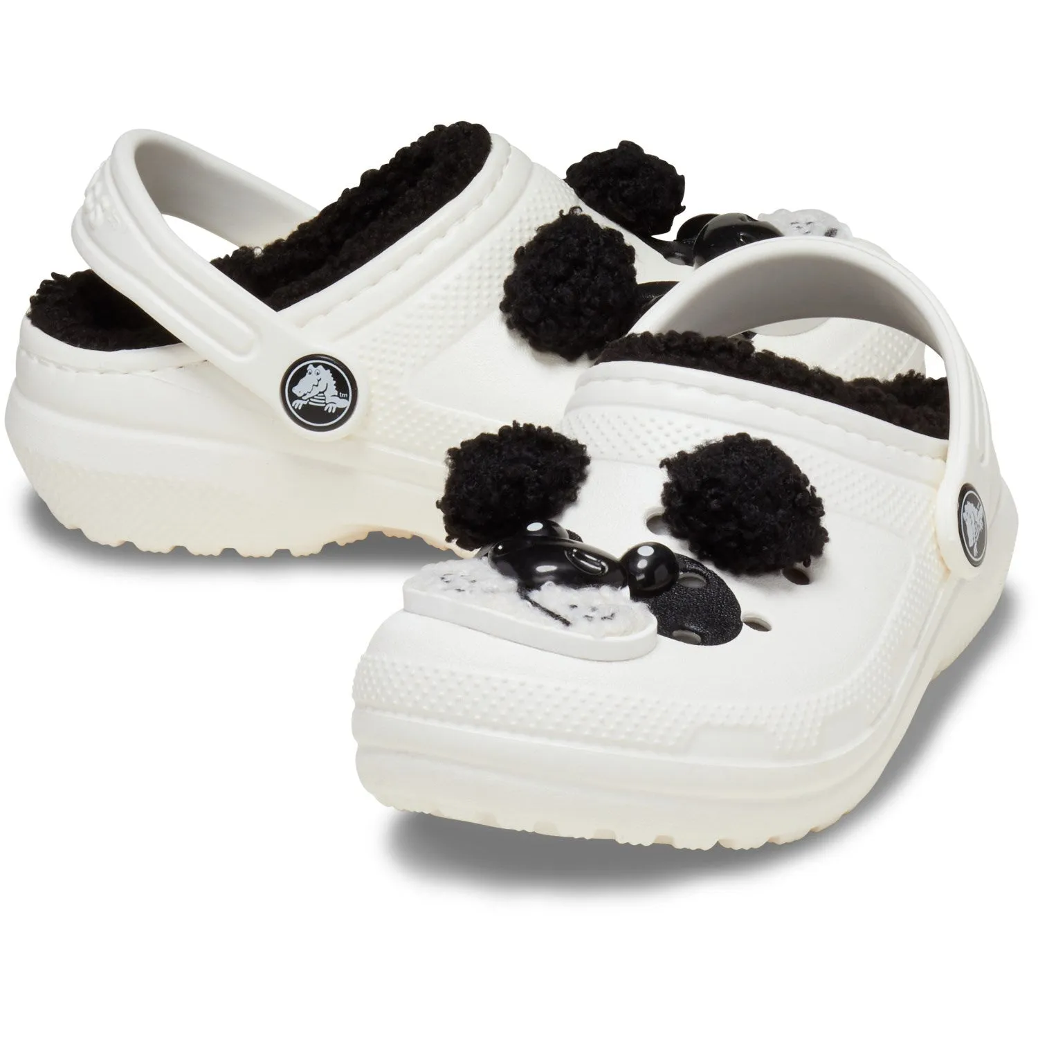 Crocs Chalk/Black Classic Lined IAM Panda Bear ClAnd K