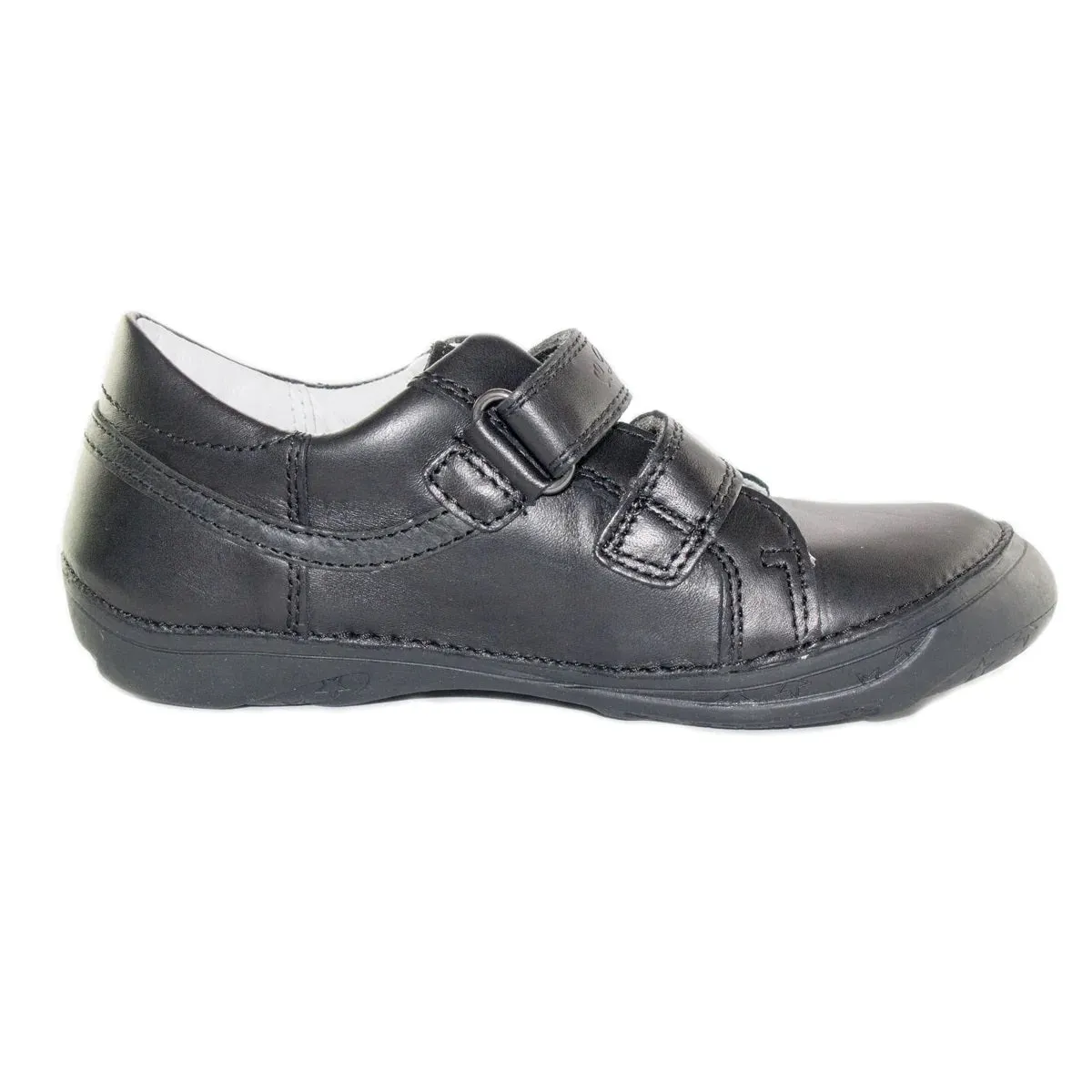 D.D. Step Little And Big Kid Girl Double Strap Shiny Black Dress Shoes - Supportive Leather From Europe Kids Orthopedic