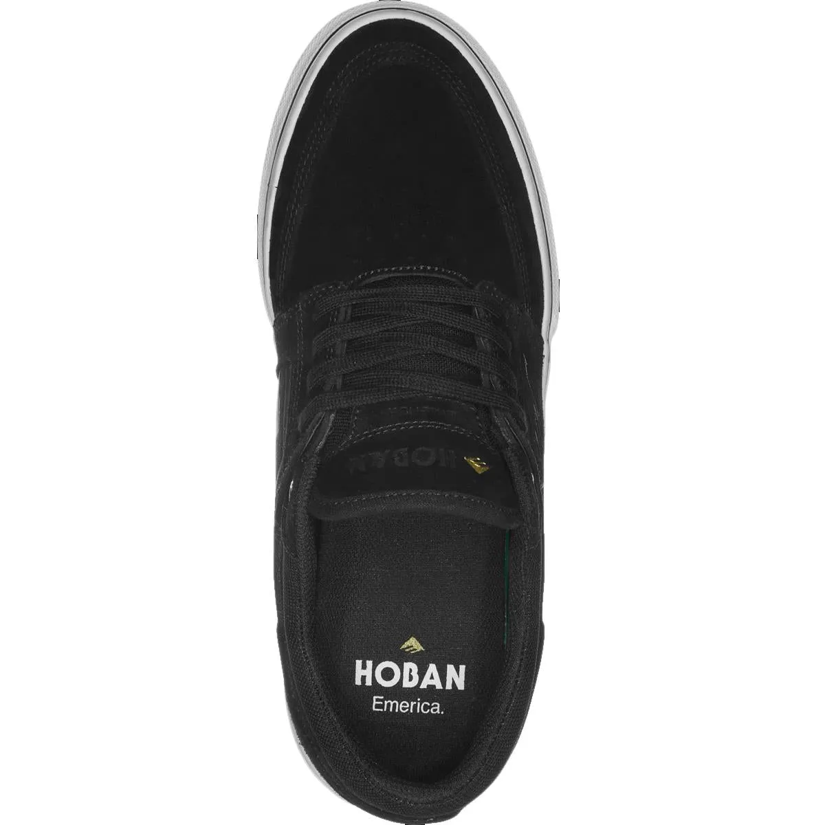 Emerica Hoban Black White Gold Skate Shoes