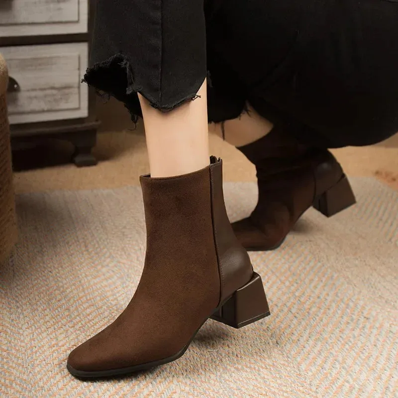 Fae - Block Heel Ankle Boots