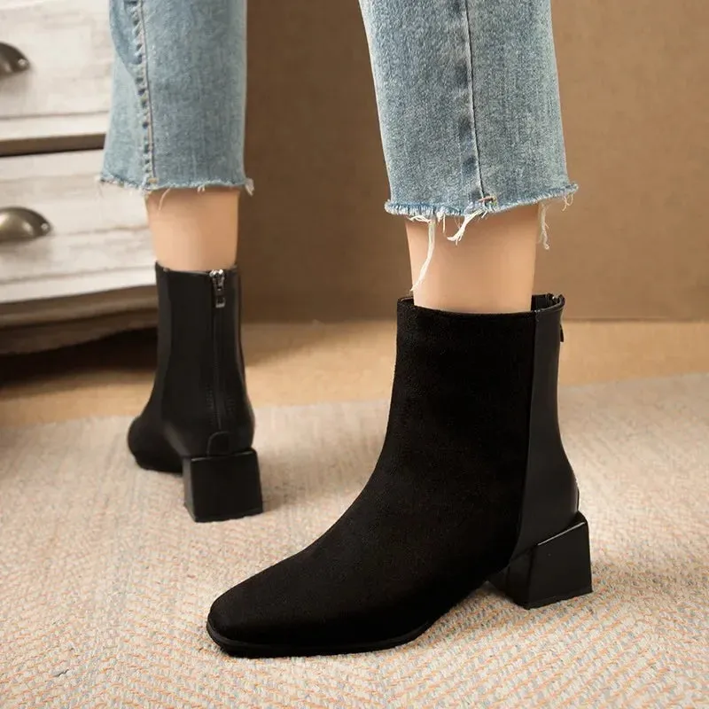 Fae - Block Heel Ankle Boots