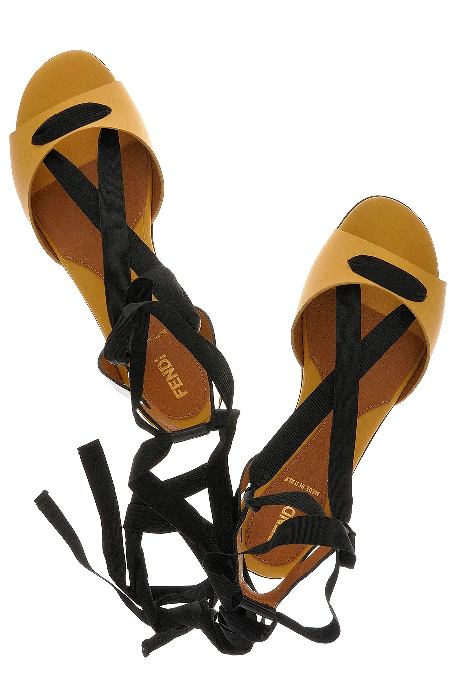 FENDI SUMMERTIME Curry Black Sandals