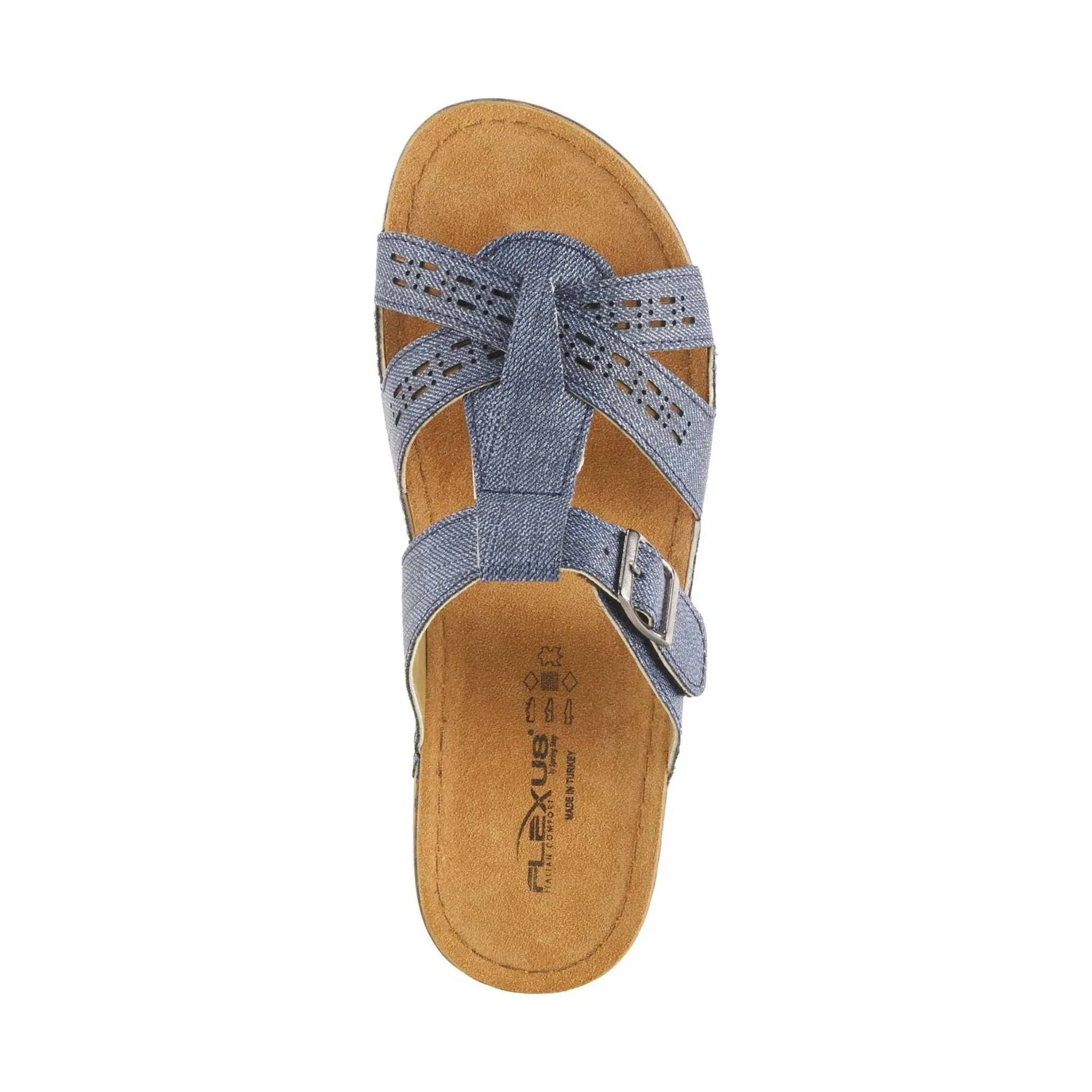 Flexus Women's Nery Jeans Slide Sandals - Navy