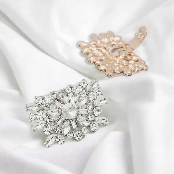 Floral Crystal Rhinestone Bridal Shoe Decorative Clips