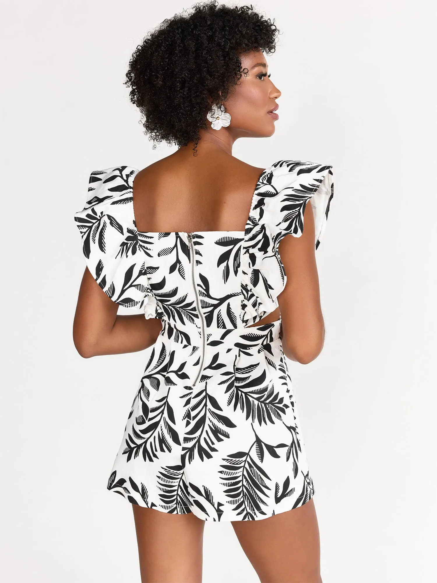 Flying Tomato Flutter Sleeve Side Cut-out Romper - Brands We Love