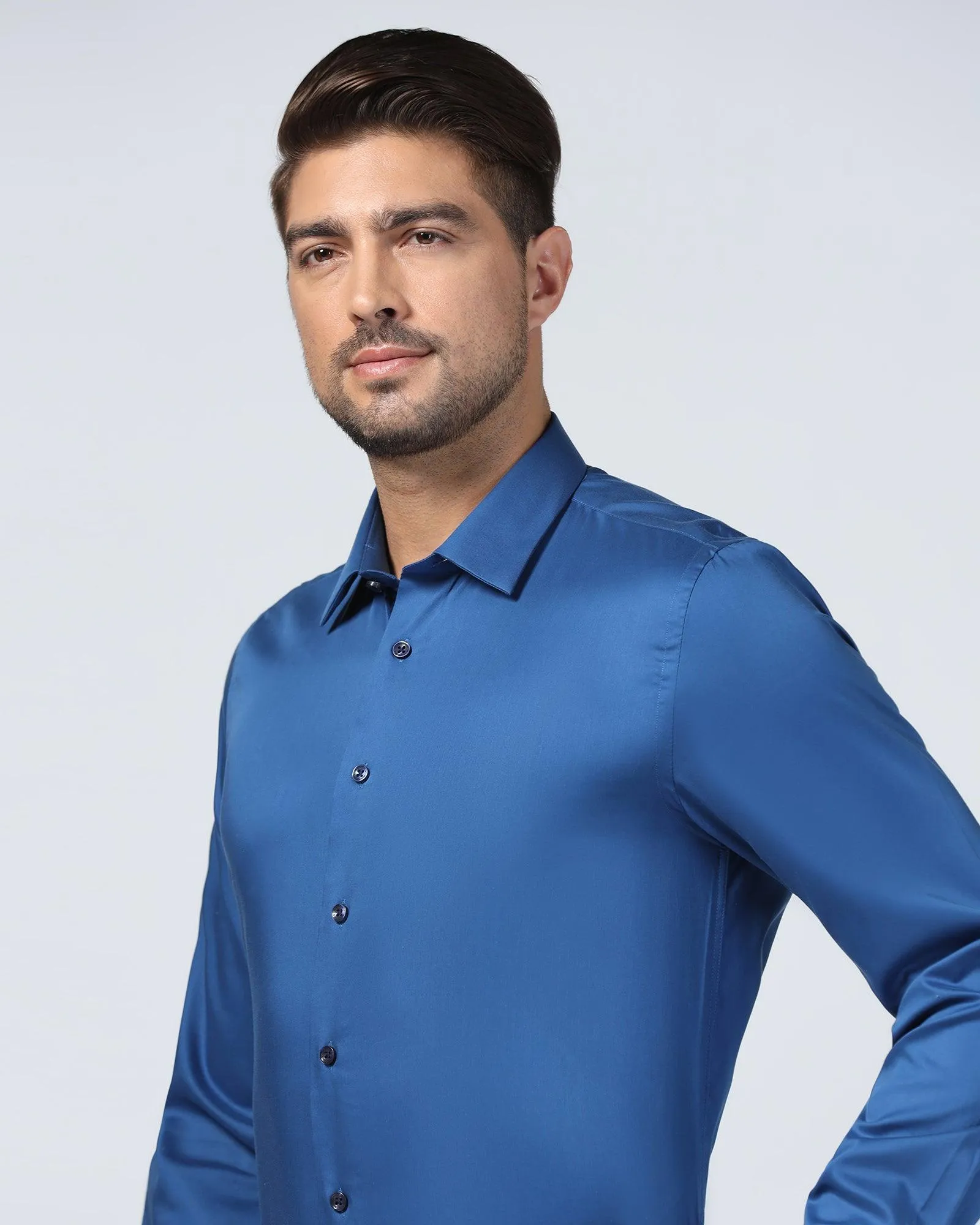 Formal Cobalt Solid Shirt - Alice