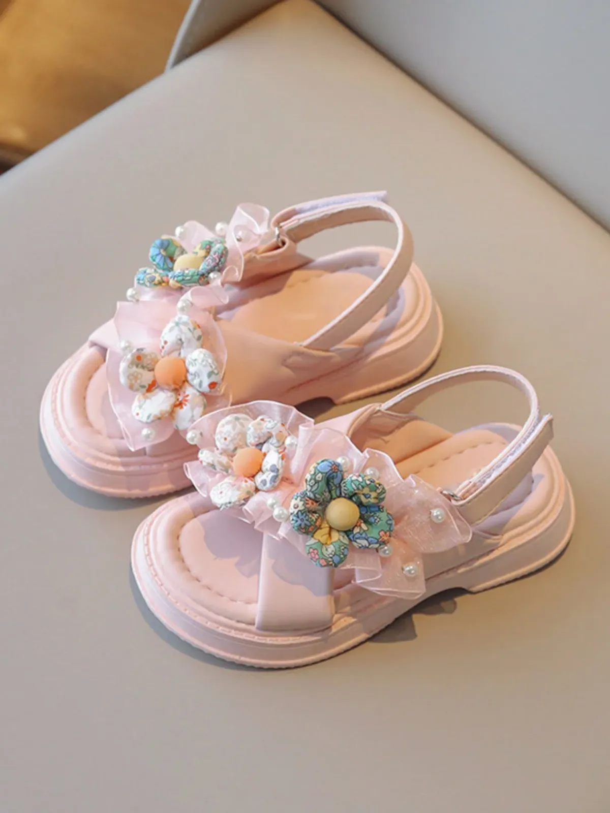 Girls Blossom Beauty Floral Sandals By Liv and Mia