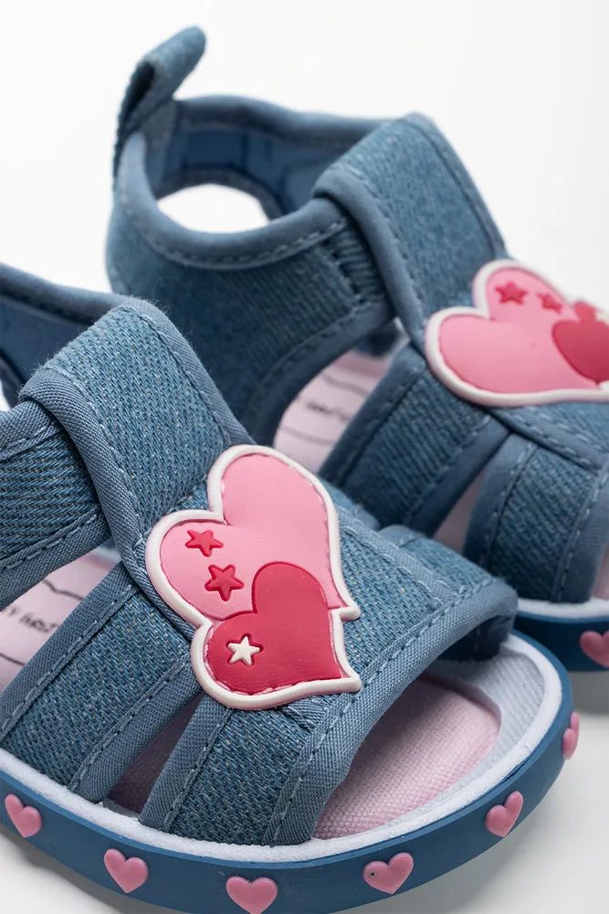 Heart Denim Sandal Blue