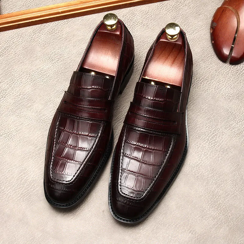 il Milanino - Elegant leather alligator print Loafers (Crocodile pattern)