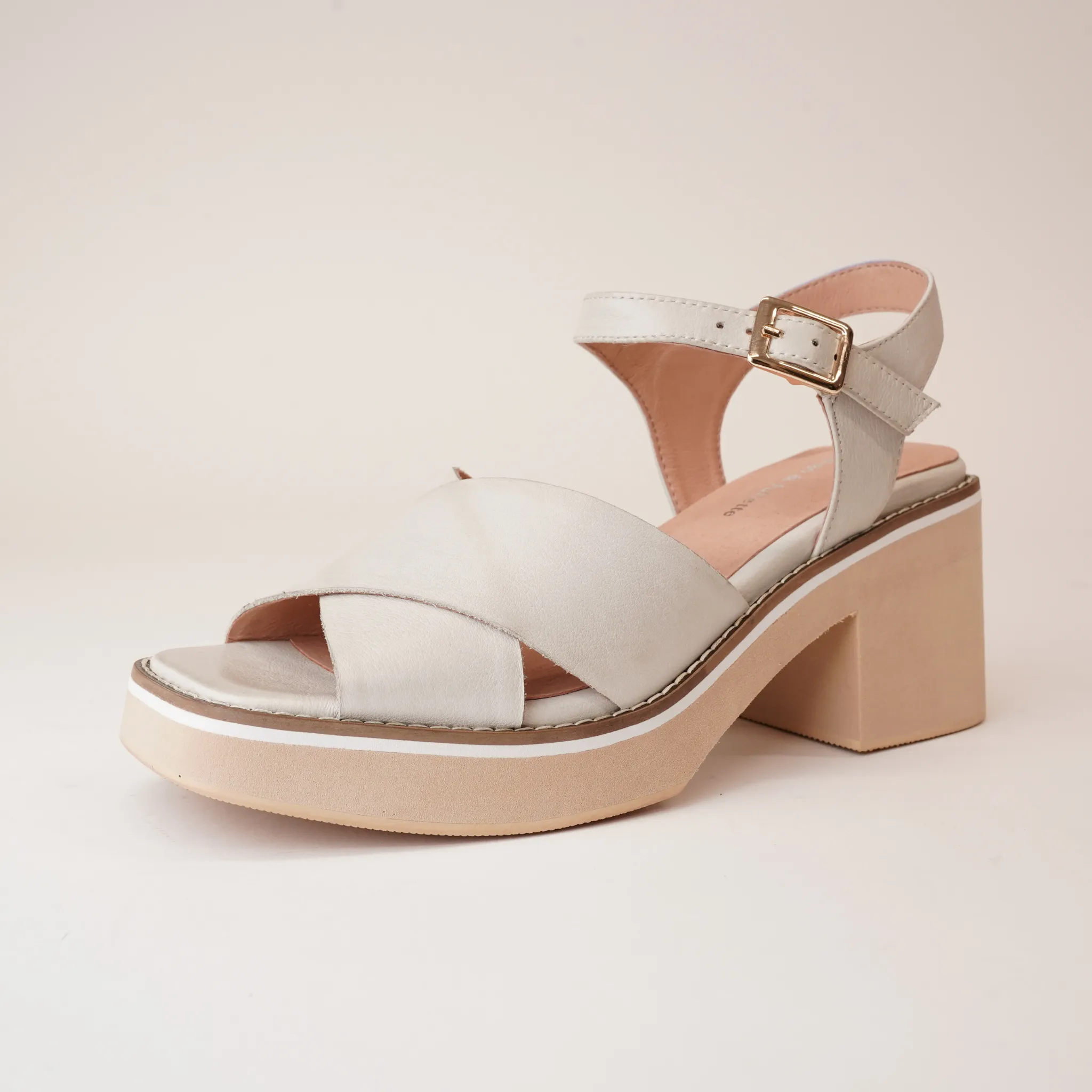 Jemi Almond Leather Heels