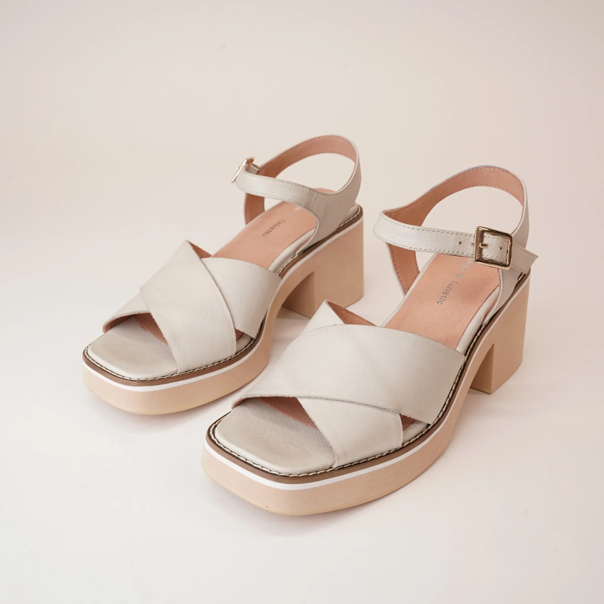 Jemi Almond Leather Heels