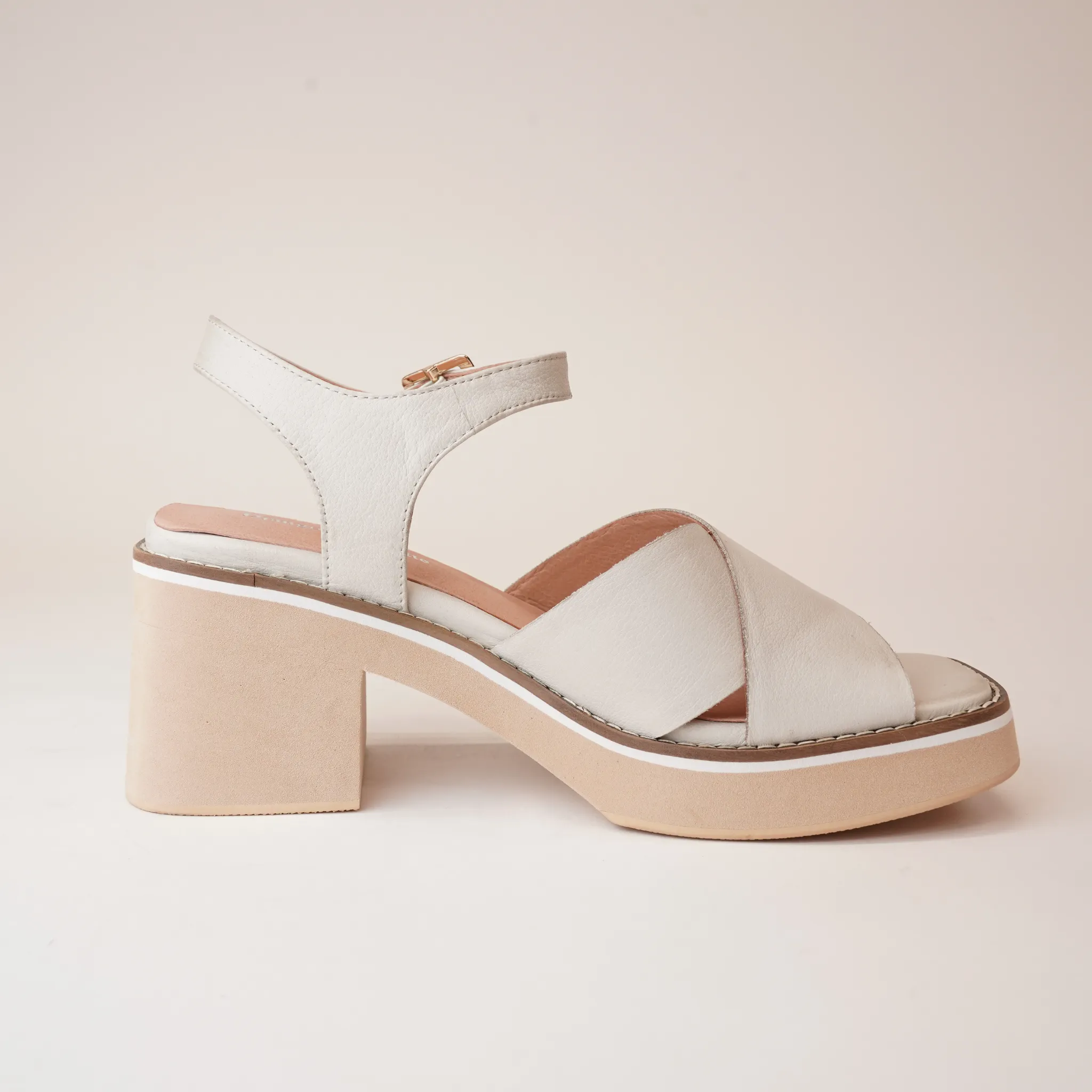 Jemi Almond Leather Heels