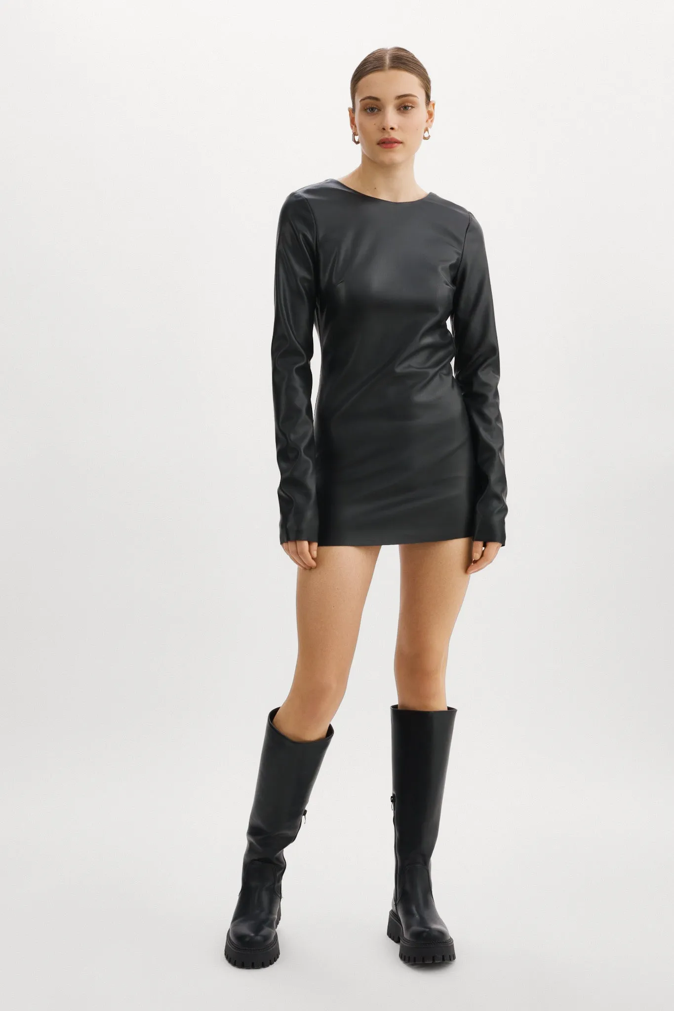 JULIE | Faux Leather Mini Dress