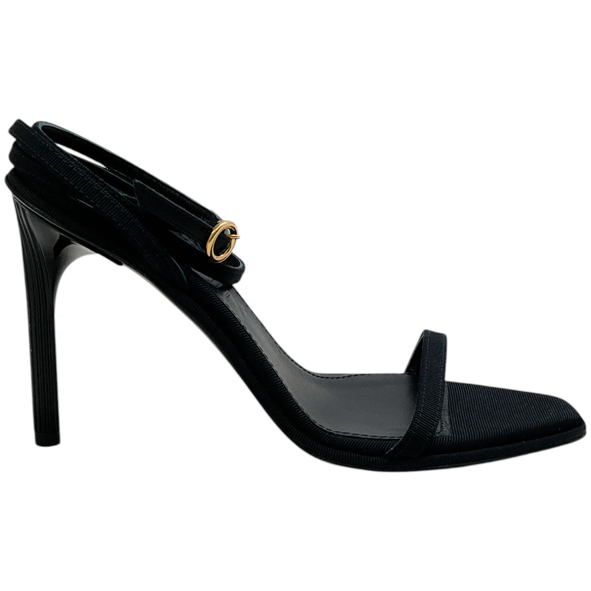 Lanvin Black Grosgrain Elegant Femme Sandals