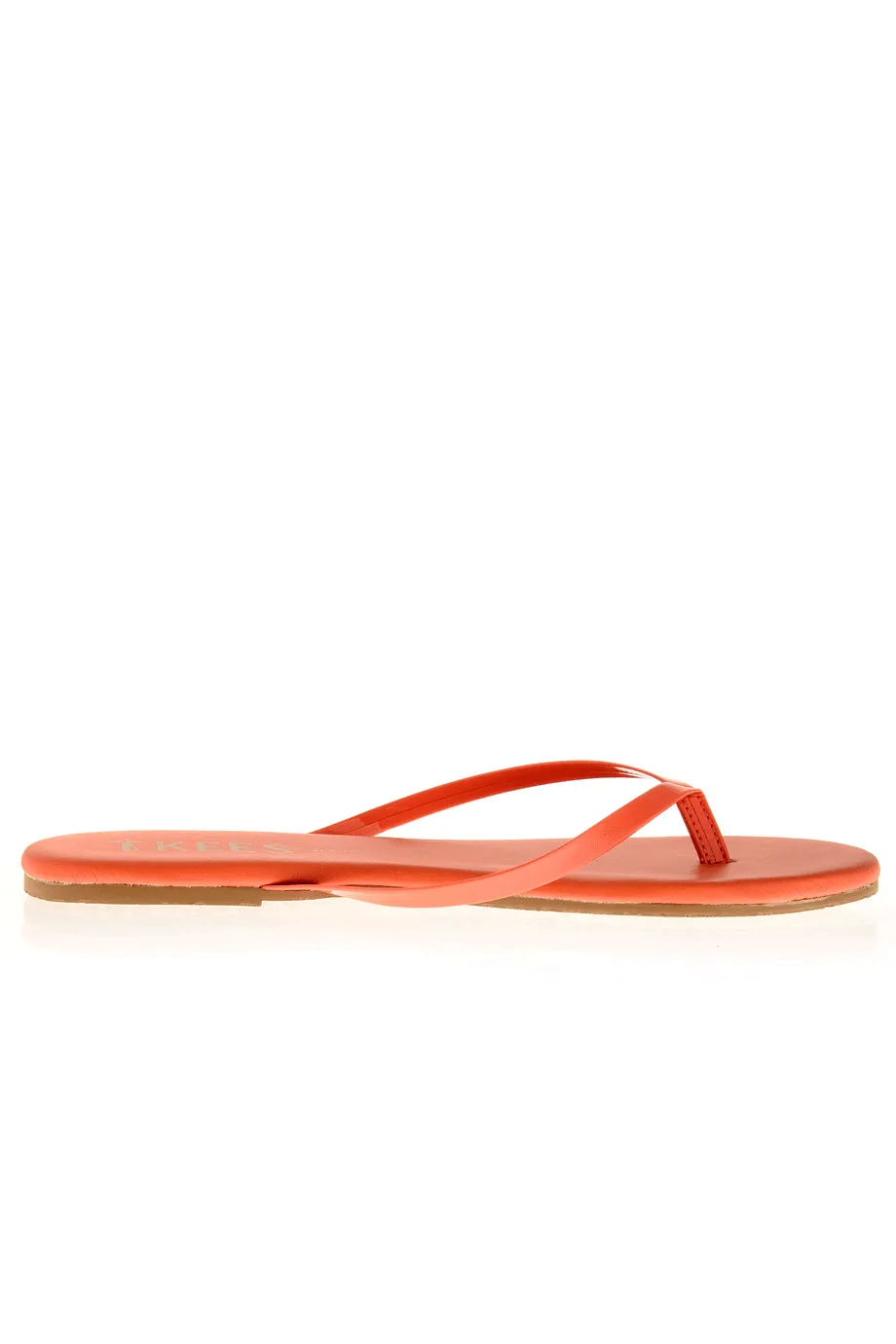 LIPGLOSSES Poppy Orange Leather Thong Sandals