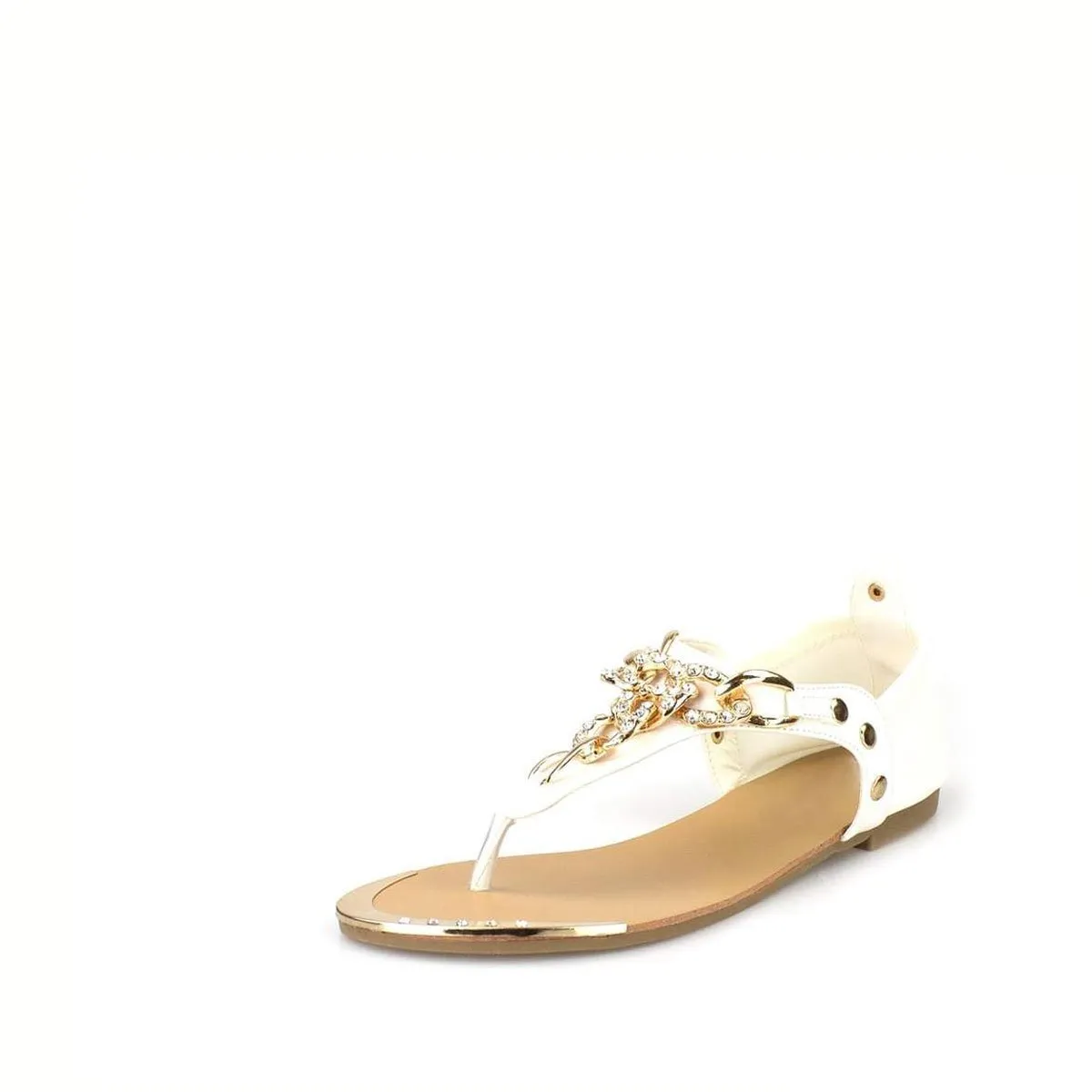 Lucie Flat Toe Post Diamante Chain