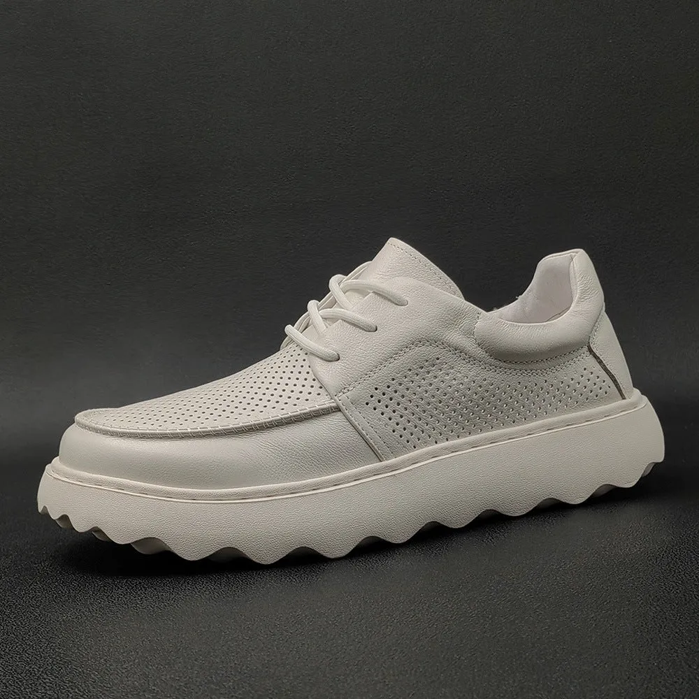 Men Minimalist Hollow Leather Breathable Casual Shoes