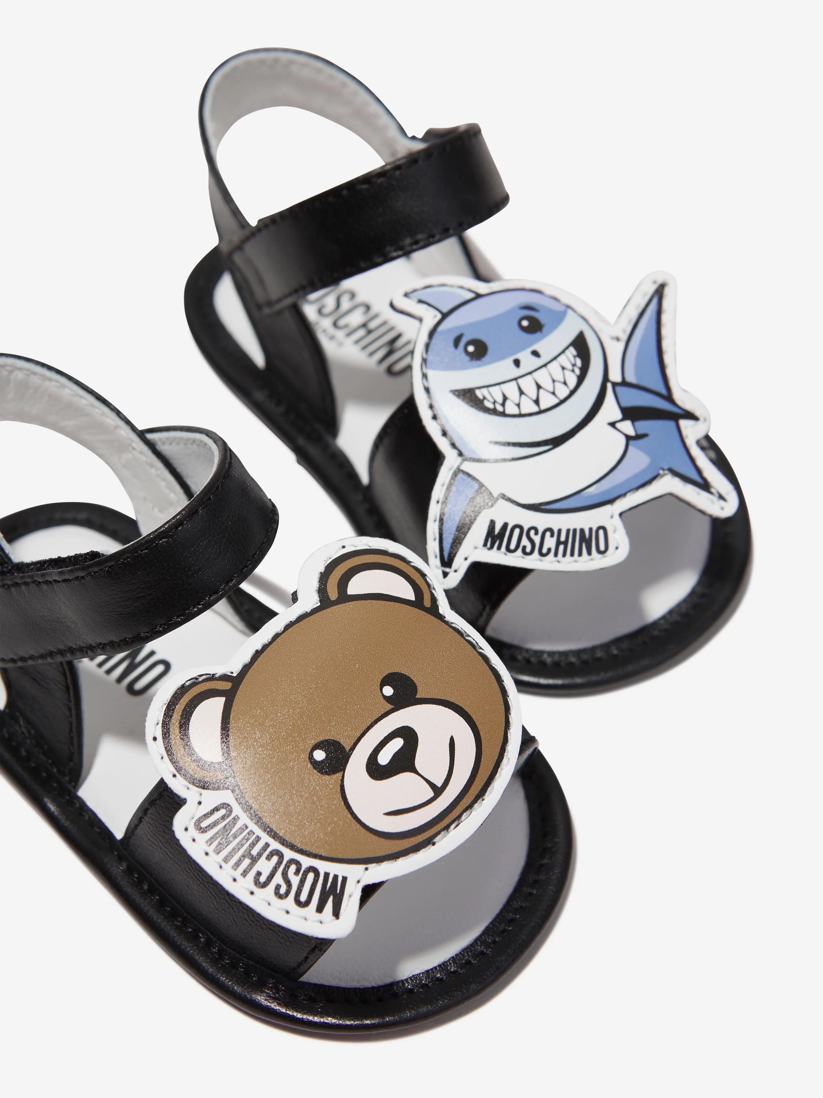 Moschino Baby Boys Shark And Teddy Bear Sandals in Black