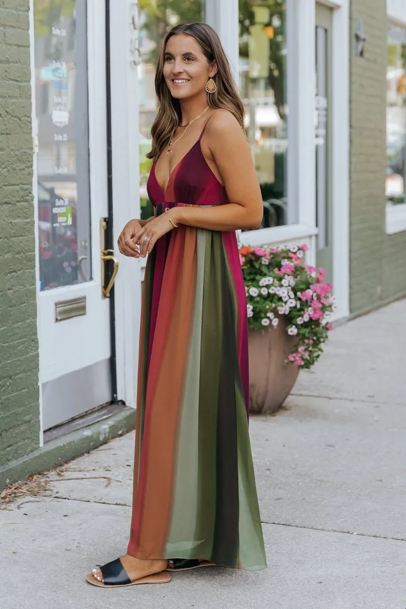 MUSE Multi Chiffon Tie-Dye Print Maxi Dress - FINAL SALE