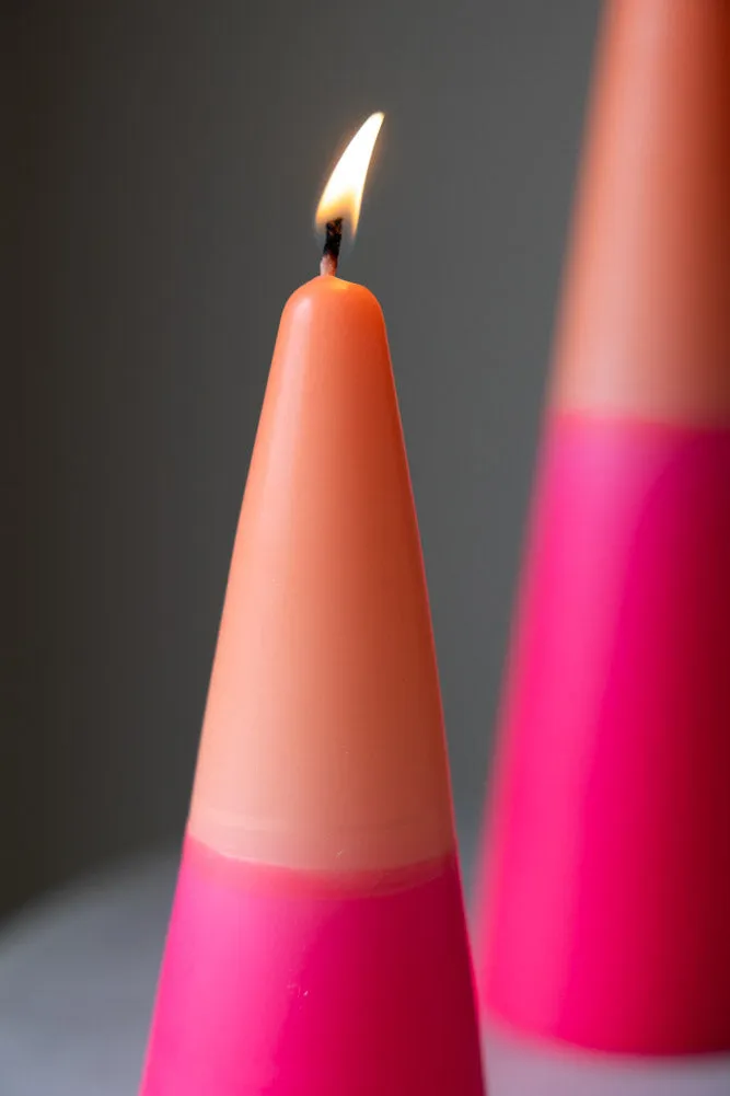 Pink & Orange Cone Shaped Candle - 2 Sizes Available