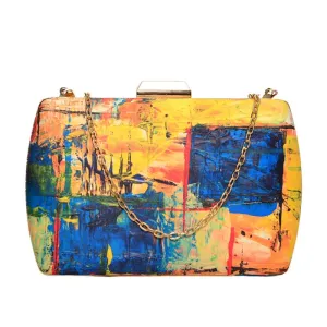 Printed Abstract Clutch