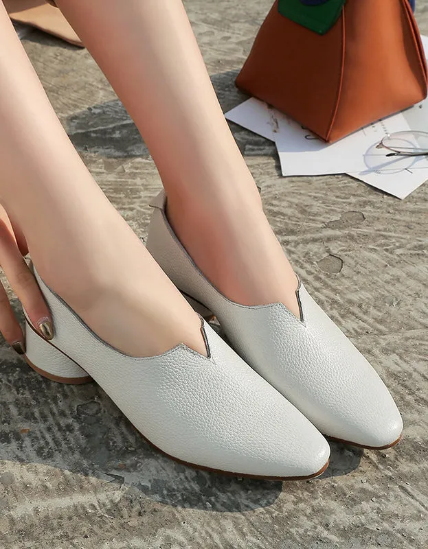 Spring Pointed Toe Elegant Chunky Heels Pumps