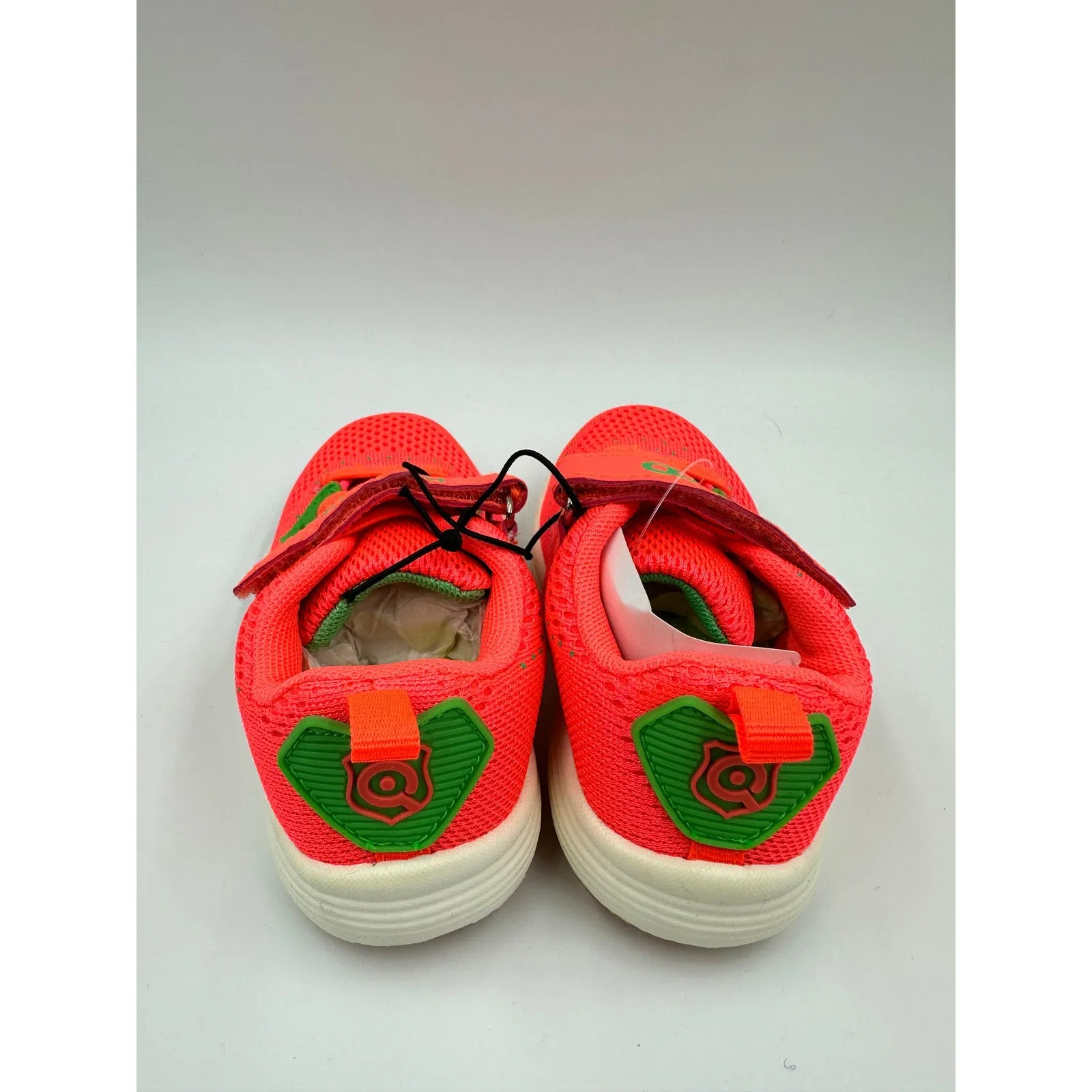 Toddler Size 6, Neon Orange & Green Sneaker with Straps and White Sole