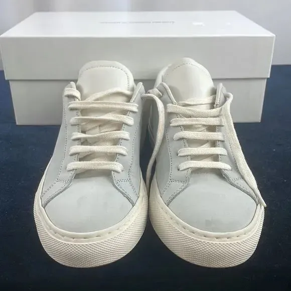 Woman by Common Projects Grey Suede Lace Sneakers with Box