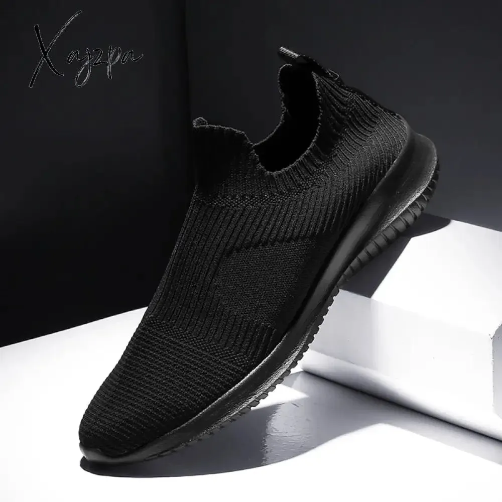 Xajzpa - Breathable Men Shoes Trend Flat White Casual Shoes Light Male Sneaker Breathable Luxury Footwear Vulcanize Shoes Man Summer