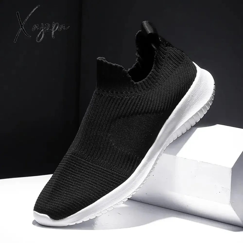 Xajzpa - Breathable Men Shoes Trend Flat White Casual Shoes Light Male Sneaker Breathable Luxury Footwear Vulcanize Shoes Man Summer