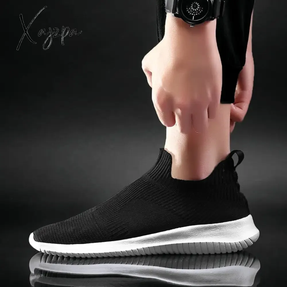 Xajzpa - Breathable Men Shoes Trend Flat White Casual Shoes Light Male Sneaker Breathable Luxury Footwear Vulcanize Shoes Man Summer