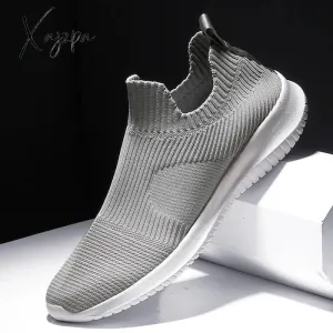 Xajzpa - Breathable Men Shoes Trend Flat White Casual Shoes Light Male Sneaker Breathable Luxury Footwear Vulcanize Shoes Man Summer