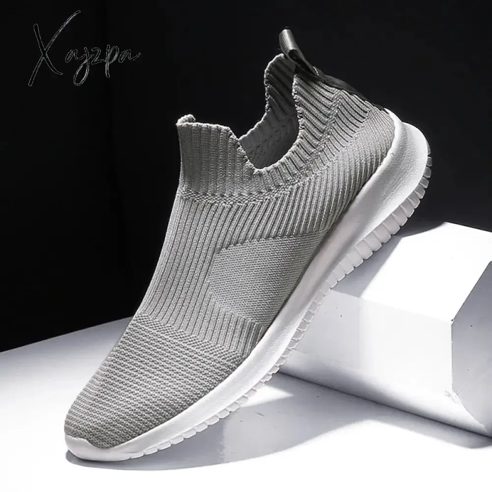 Xajzpa - Breathable Men Shoes Trend Flat White Casual Shoes Light Male Sneaker Breathable Luxury Footwear Vulcanize Shoes Man Summer