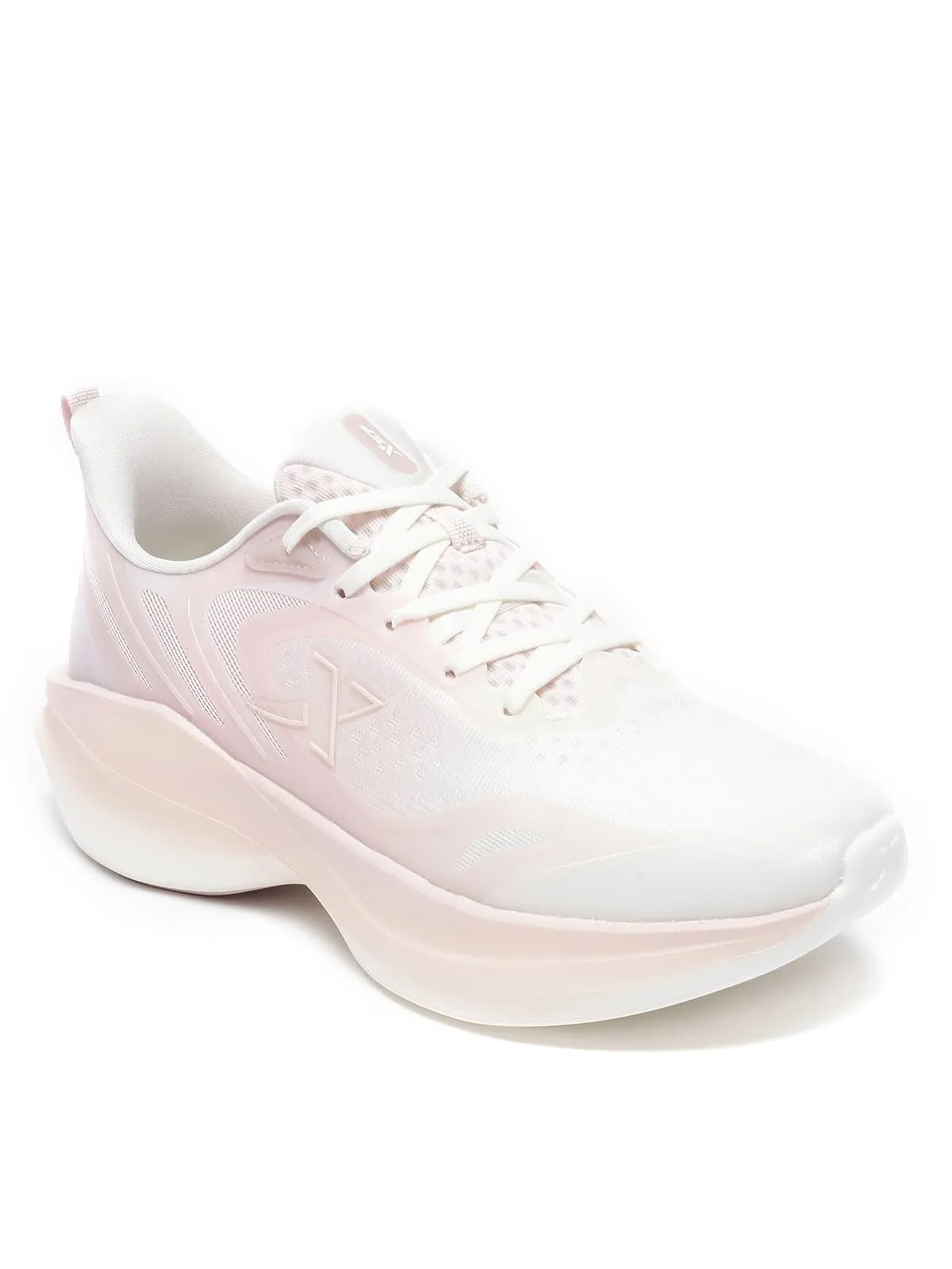 XTEP Canvas White,Pure Pink Wear-Resistant Lingbi Running Shoes for Women Euro- 40