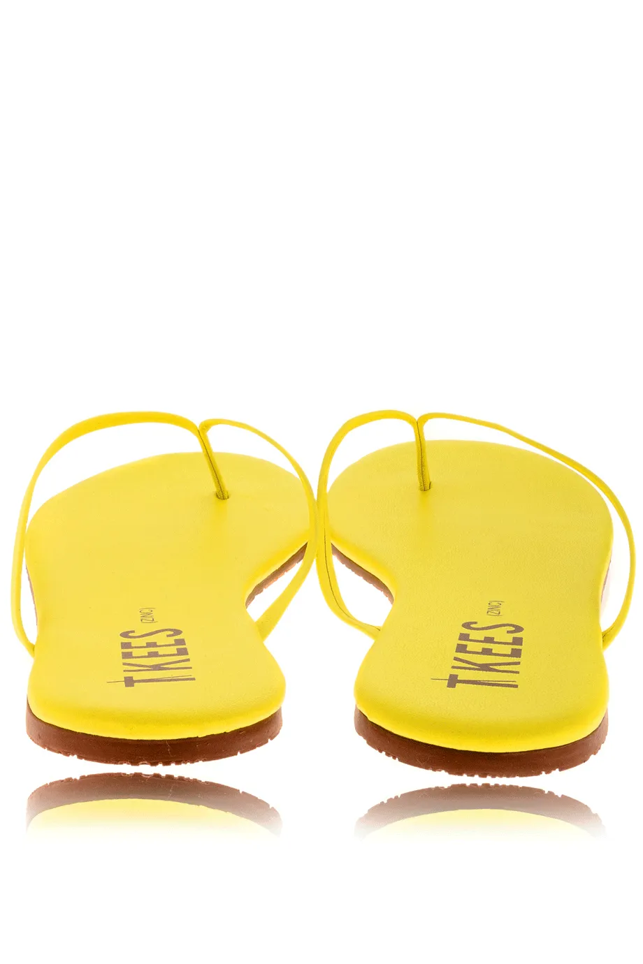 ZINCS Neon Yellow Leather Thong Sandals