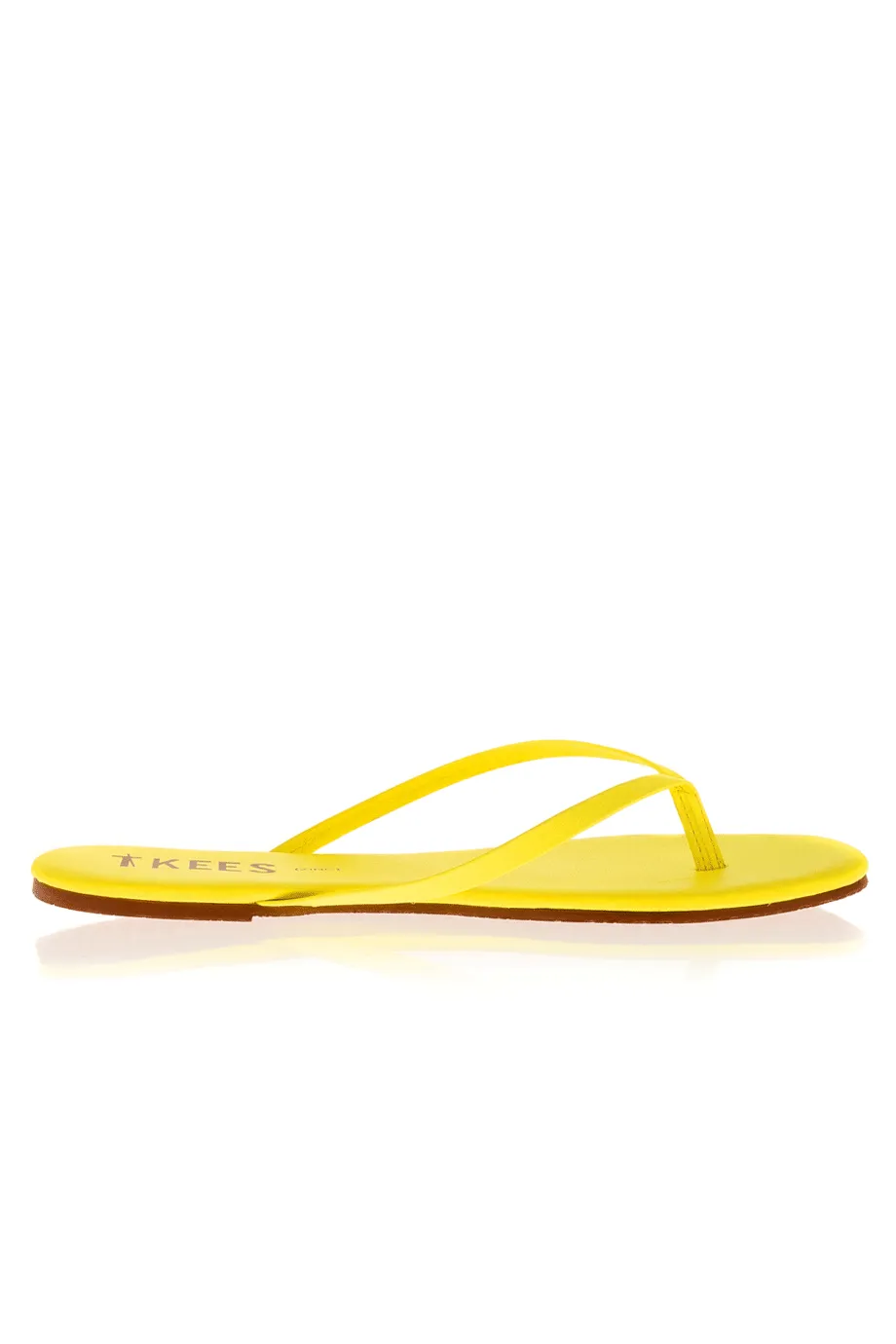 ZINCS Neon Yellow Leather Thong Sandals